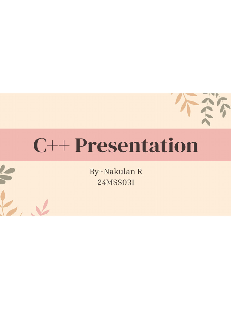 Technical Presentation C++ | PDF