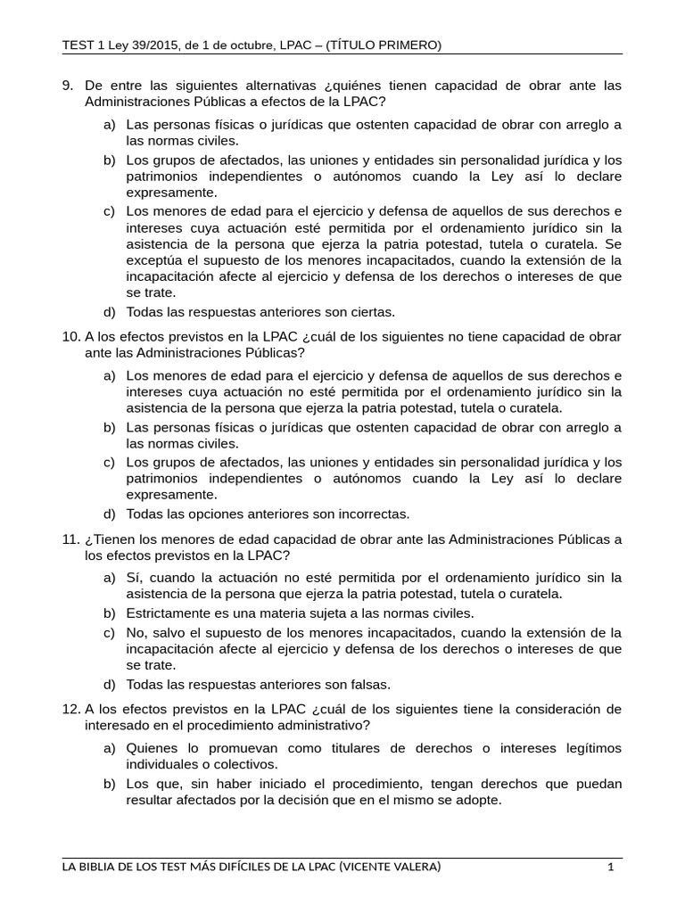 Capacidad de Obrar en la LPAC | PDF | Gobierno