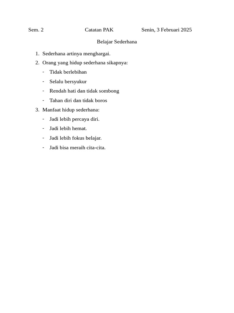 Materi PAK 2C Senin, 3 Feb 2025 | PDF