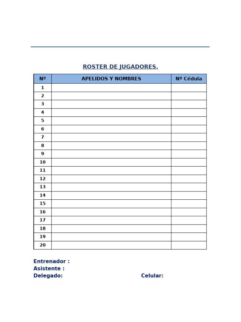 Roster. | PDF