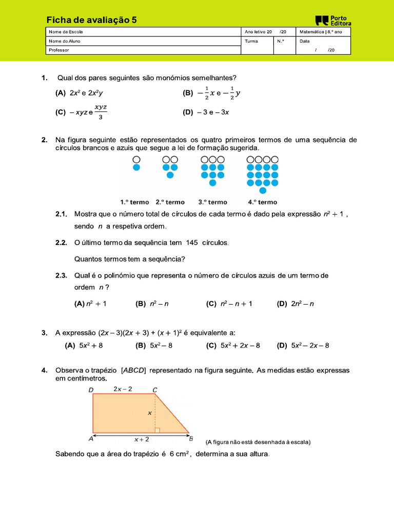 5º Monomios e Polinomios | PDF