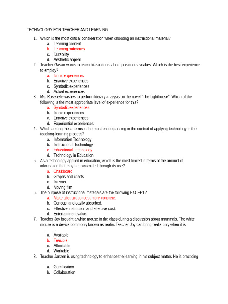 Technology For Teacher and Learning | PDF | Educational Technology ...