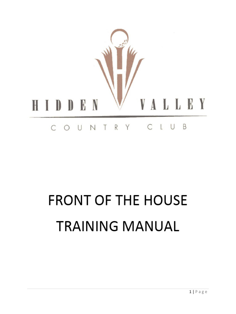 Front of House Training Manual | PDF | Tableware | Point Of Sale