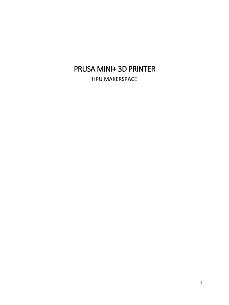 KBA - 3D Printer - Prusa Mini | PDF | 3 D Printing | Extrusion