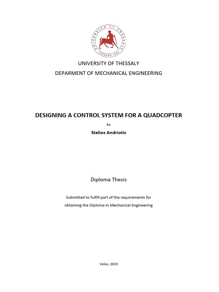 Designing A Control System For Quadcopter | PDF