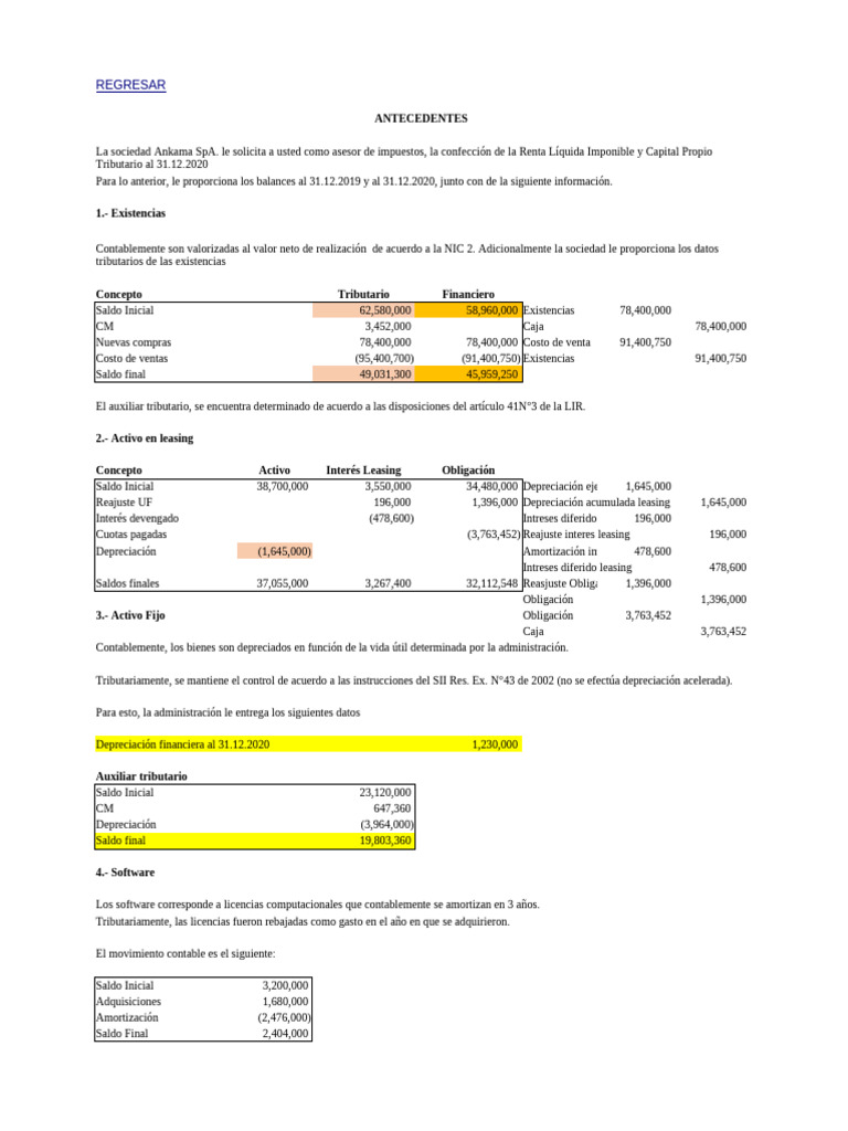 Análisis Renta Líquida y Capital Propio 2020 | PDF | Contabilidad ...
