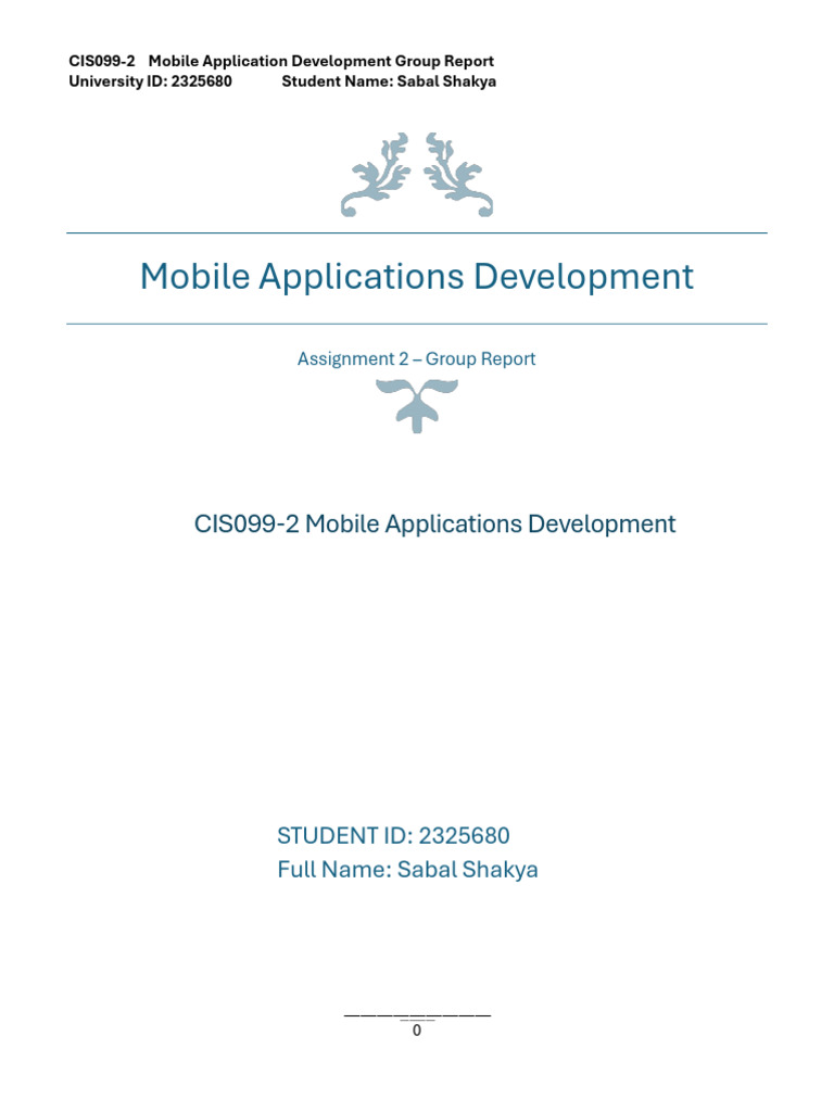 Mobile App Development Group Report | PDF | Mobile App | Usability