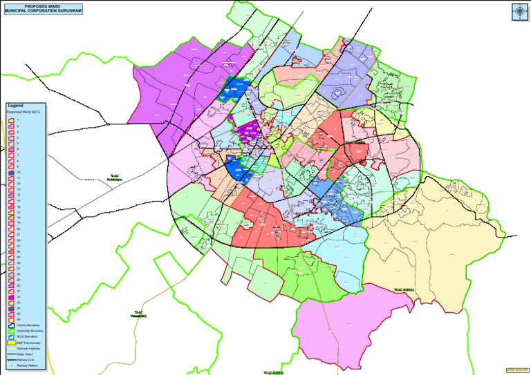 Gurgaon Proposed Ward Map 2023 | PDF | New Delhi | Delhi