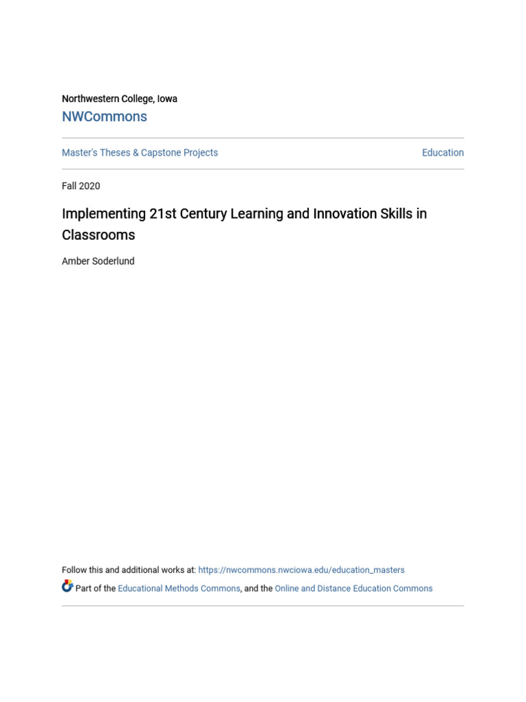 Implementing 21st Century Learning and Innovation Skills in Class | PDF ...