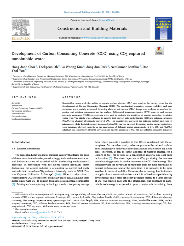 Carbon Consuming Concrete with CO2 | PDF | Nuclear Magnetic Resonance ...