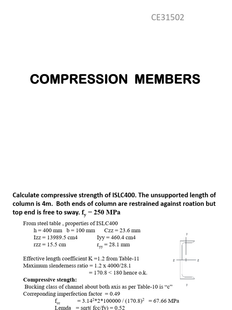 Compressive Strength Calculation for ISLC400 | PDF