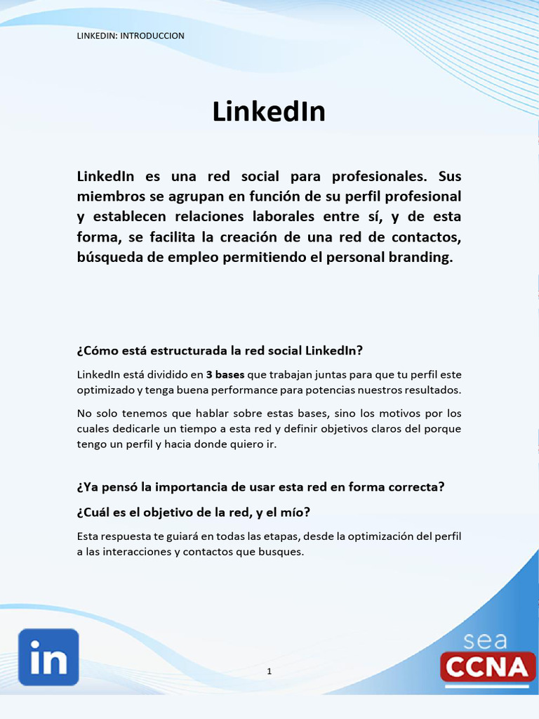 Optimiza tu Perfil en LinkedIn | PDF | Servicio de redes sociales | Marca