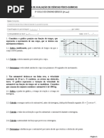 Teste de avaliação (9º ano) - Física e Química (+SOLUÇÕES)