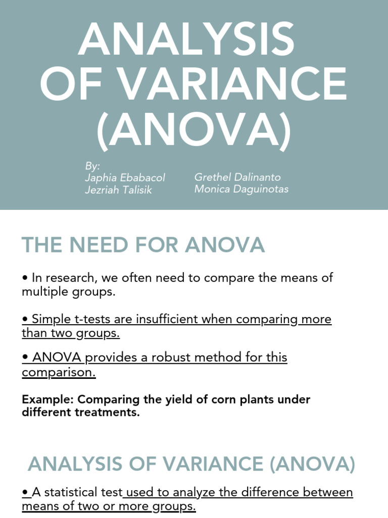 RESEARCH PPT Deck Presentation | PDF | Analysis Of Variance | Variance