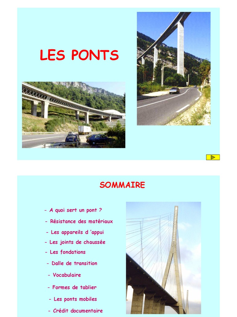 Presentation Des Ponts | PDF | Pont | Flexion (matériau)