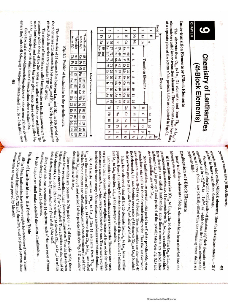 Chemistry of Lanthanides (4f-Block Elements) | PDF
