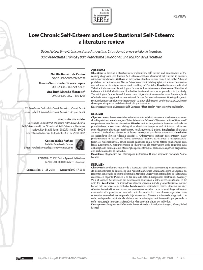Nursing Diagnoses for Low Self-Esteem | PDF | Self Esteem | Mental Disorder
