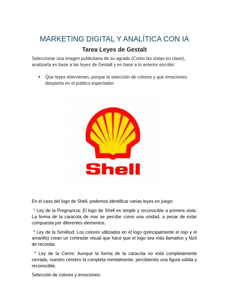 Análisis del Logo de Shell y Gestalt | PDF | Las emociones | Procesos ...