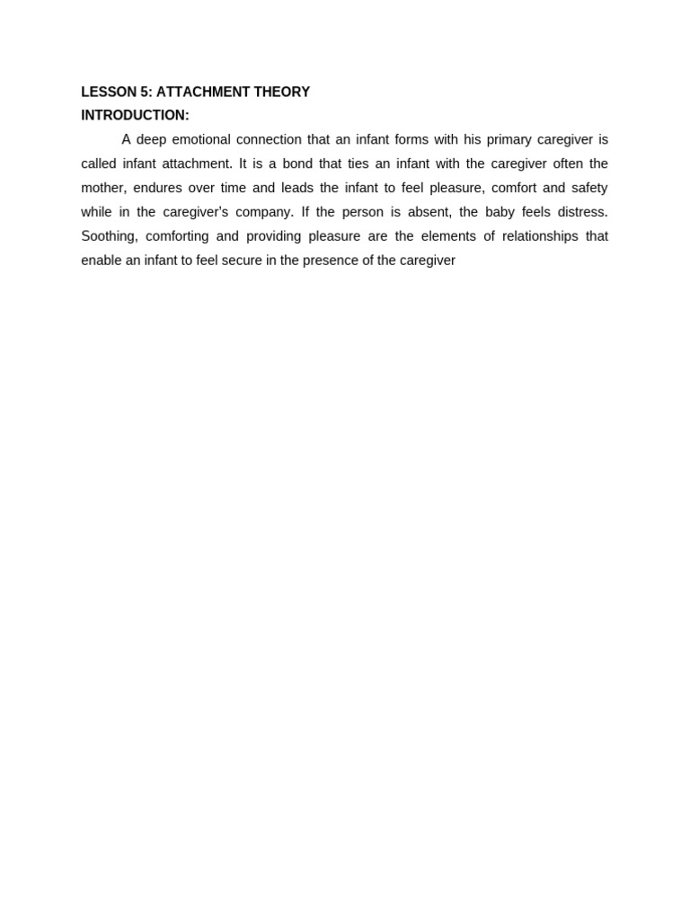 Understanding Attachment Theory in Infants | PDF | Attachment Theory ...
