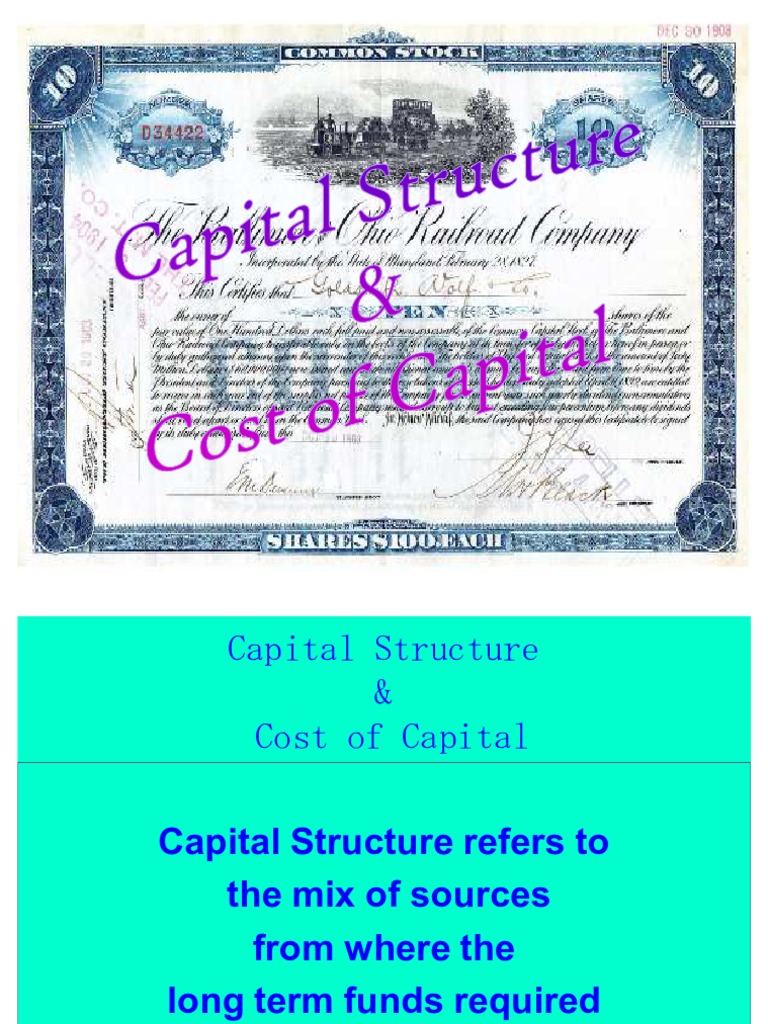 Cost of Capital and Capital Structure | PDF | Capital Structure | Cost ...