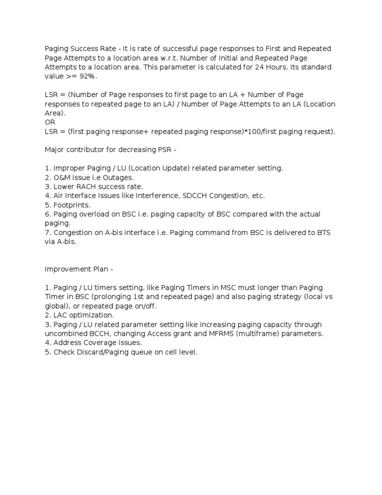 Paging Success Rate PDF