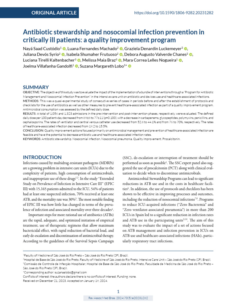 Antibiotic Stewardship and Nosocomial Infection Pr | PDF | Hospital ...