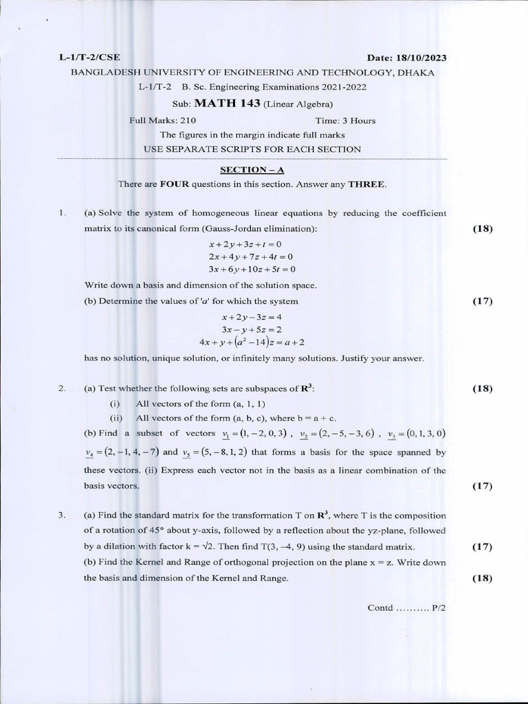 Linear Algebra Exam Questions 2021-2022 | PDF | Eigenvalues And ...