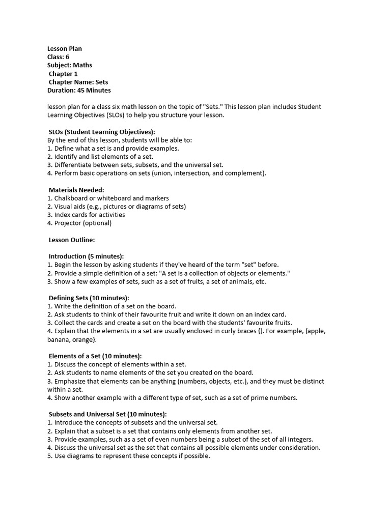 Class 6 Maths Lesson Plans Overview | PDF | Area | Ratio