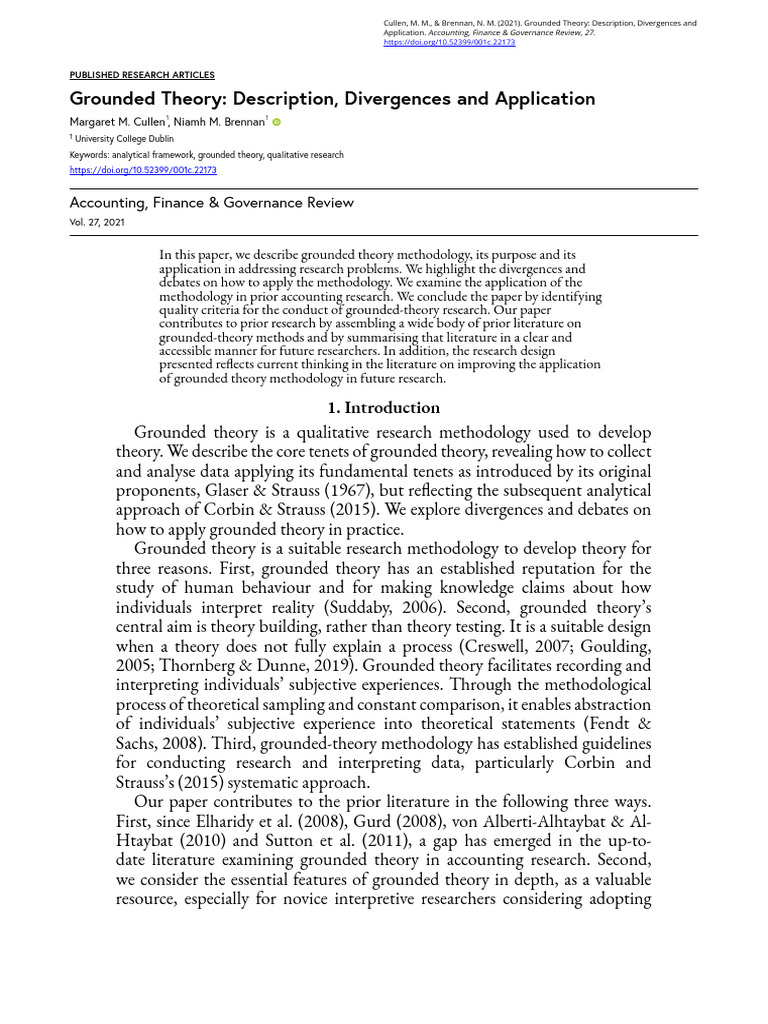 Grounded Theory in Qualitative Research | PDF | Methodology ...