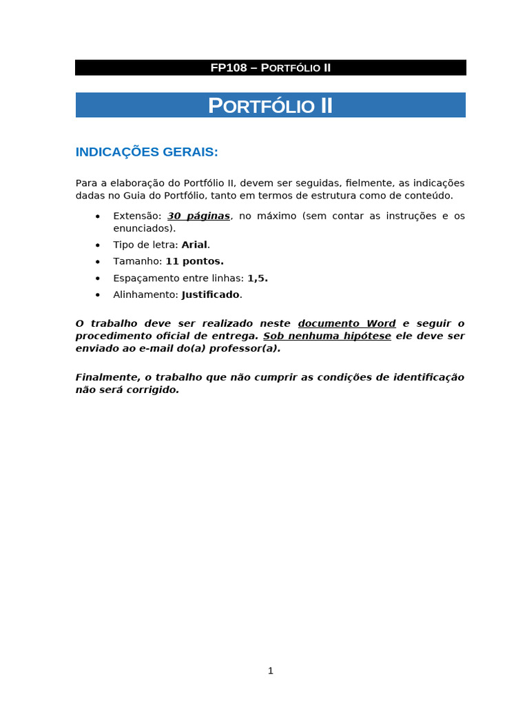Diretrizes para Elaboração do Portfólio II | PDF | Aprendizado | Pedagogia
