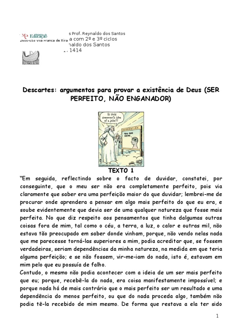Provas Da Existencia De Deus Descartes