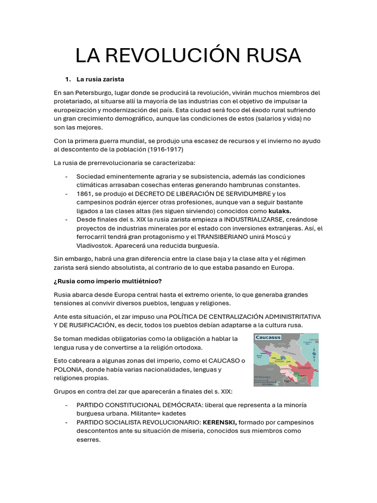 Revolución Rusa: Causas y Consecuencias | PDF | Vladimir Lenin ...