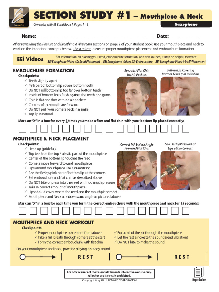 EEiSaxStudy1 (1) | PDF | Mouth | Woodwind Instruments