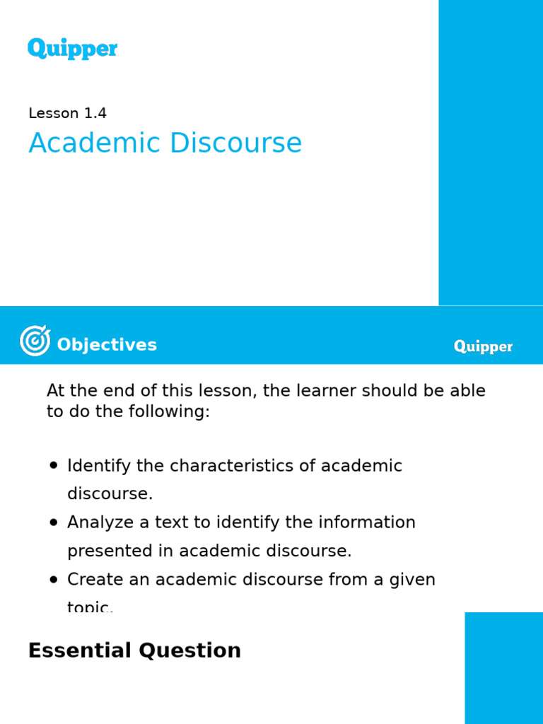 ME EngRW 11 Q3 0104 PS Academic Discourse | PDF | Discourse | Essays