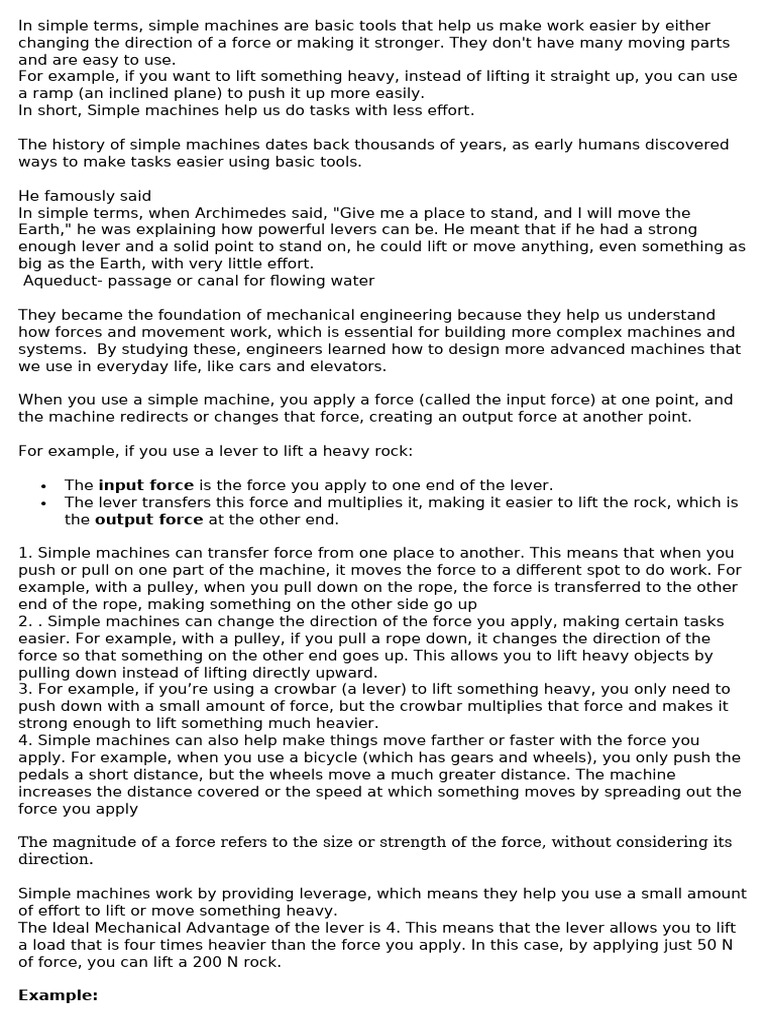 Final Notes On Physics | PDF | Lever | Mechanical Engineering