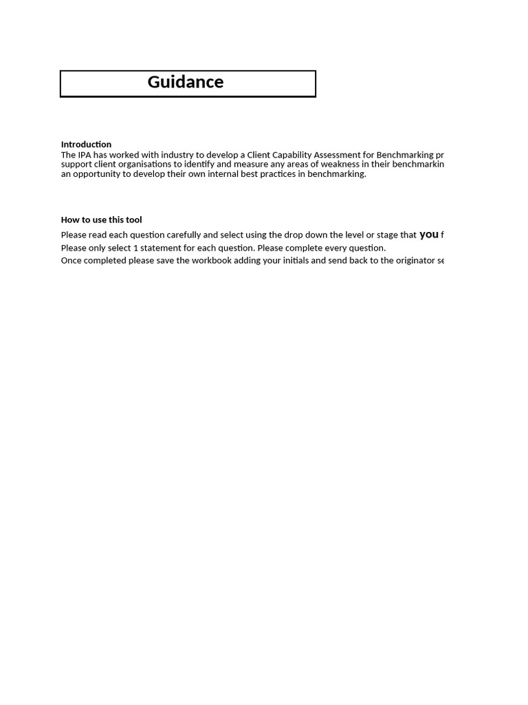 Client Capability Assessment for Benchmarking | PDF | Performance ...