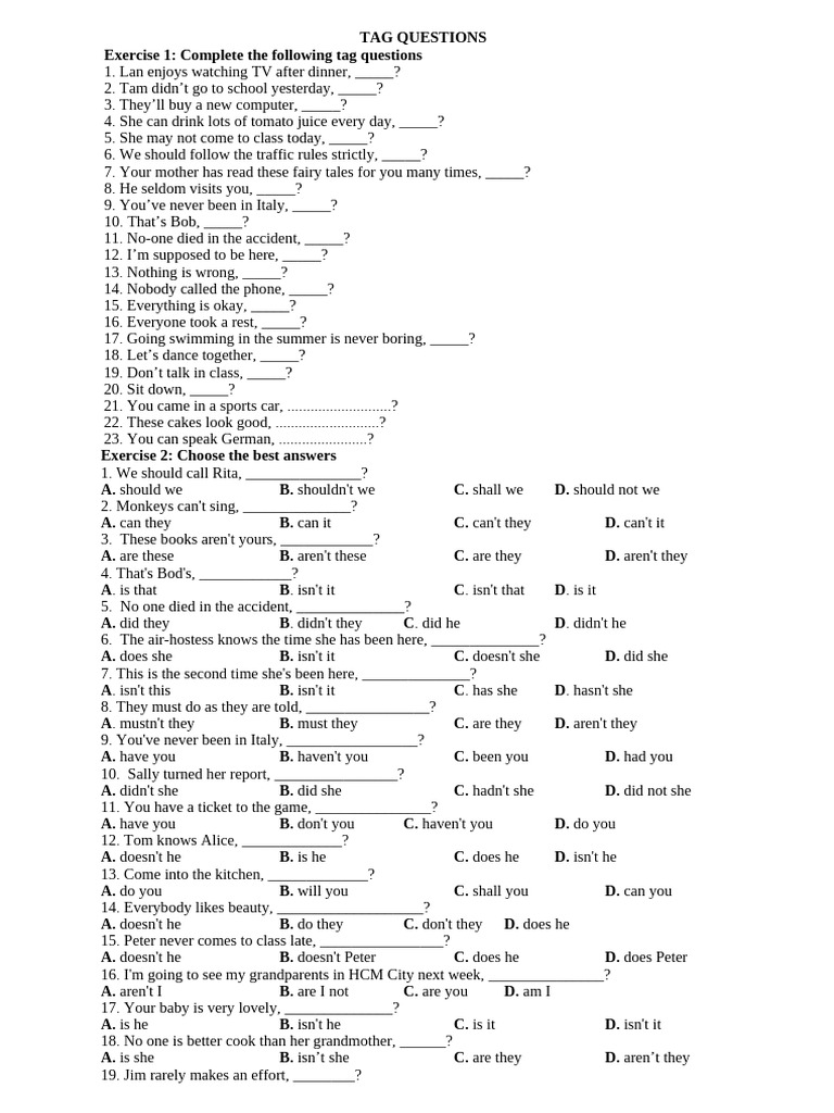 4_TAG QUESTIONS | PDF