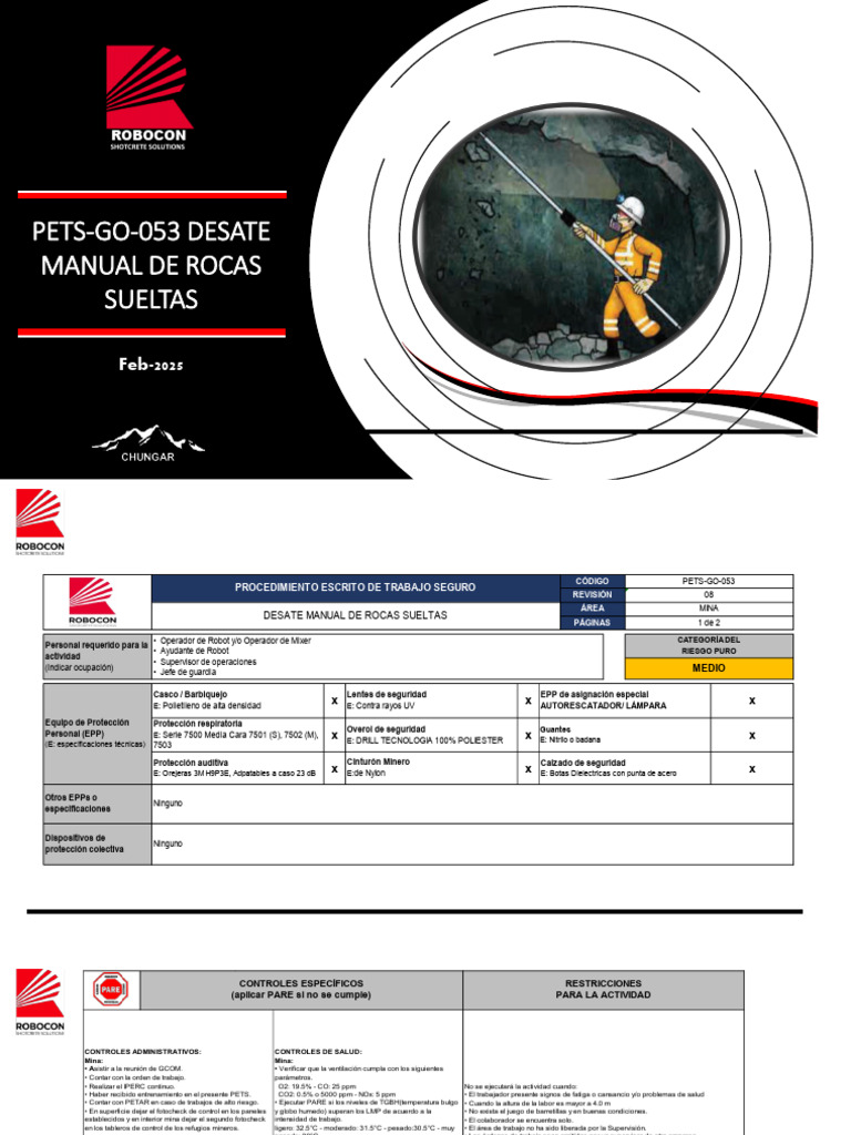 Manual de Seguridad para Desate de Rocas Sueltas | PDF