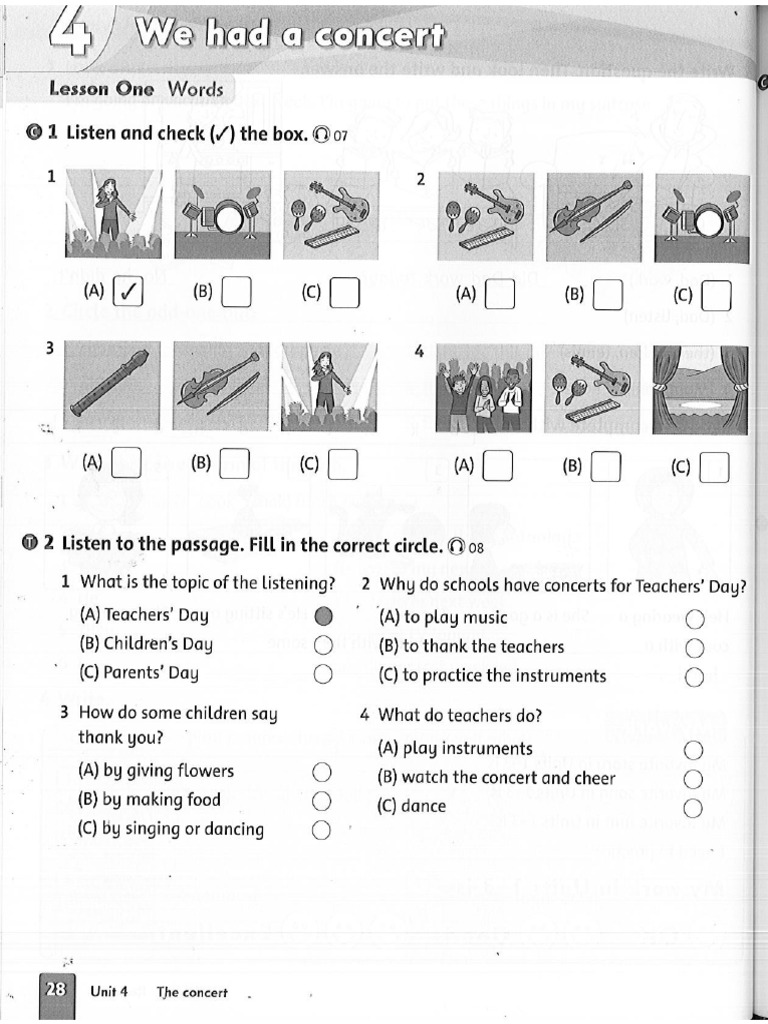 HOMEWORK - UNIT 4 - LESSON 1 | PDF