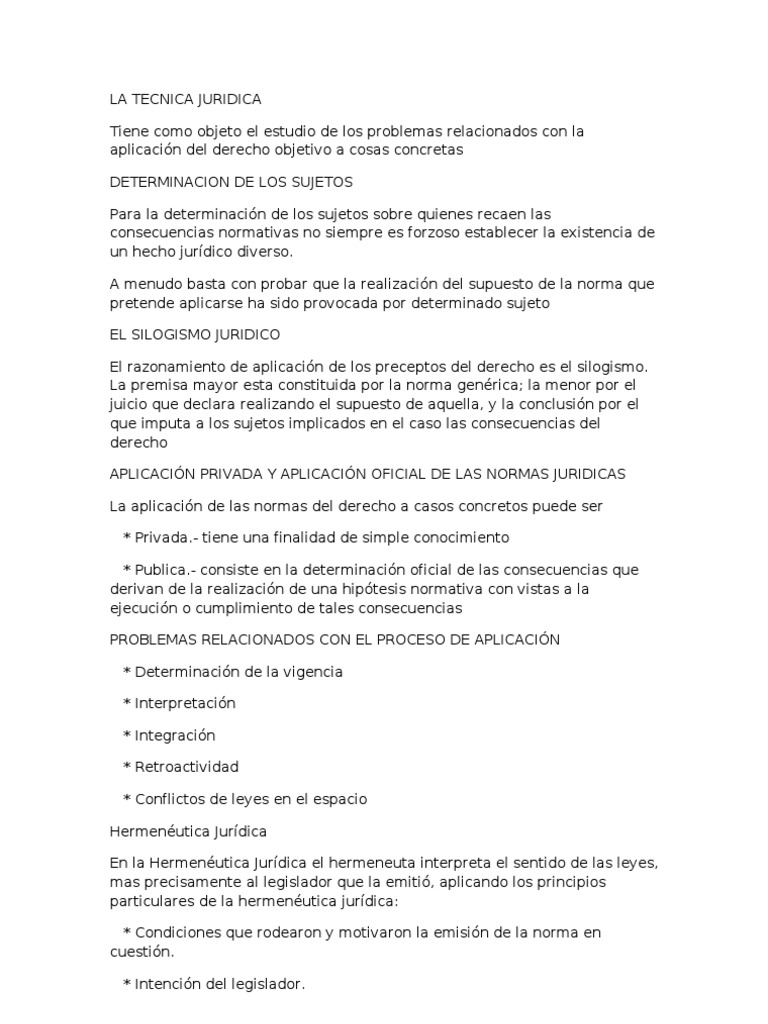 La Tecnica Juridica PDF Legislación Hermenéutica