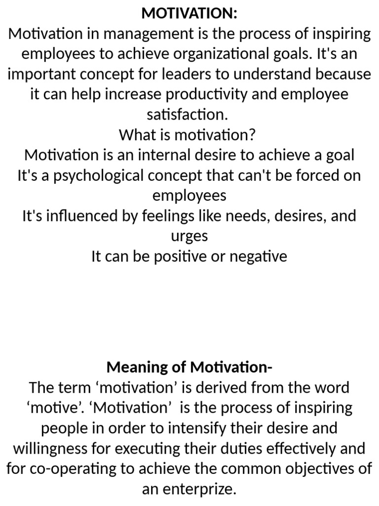 Understanding Motivation in Management | PDF | Motivational | Motivation