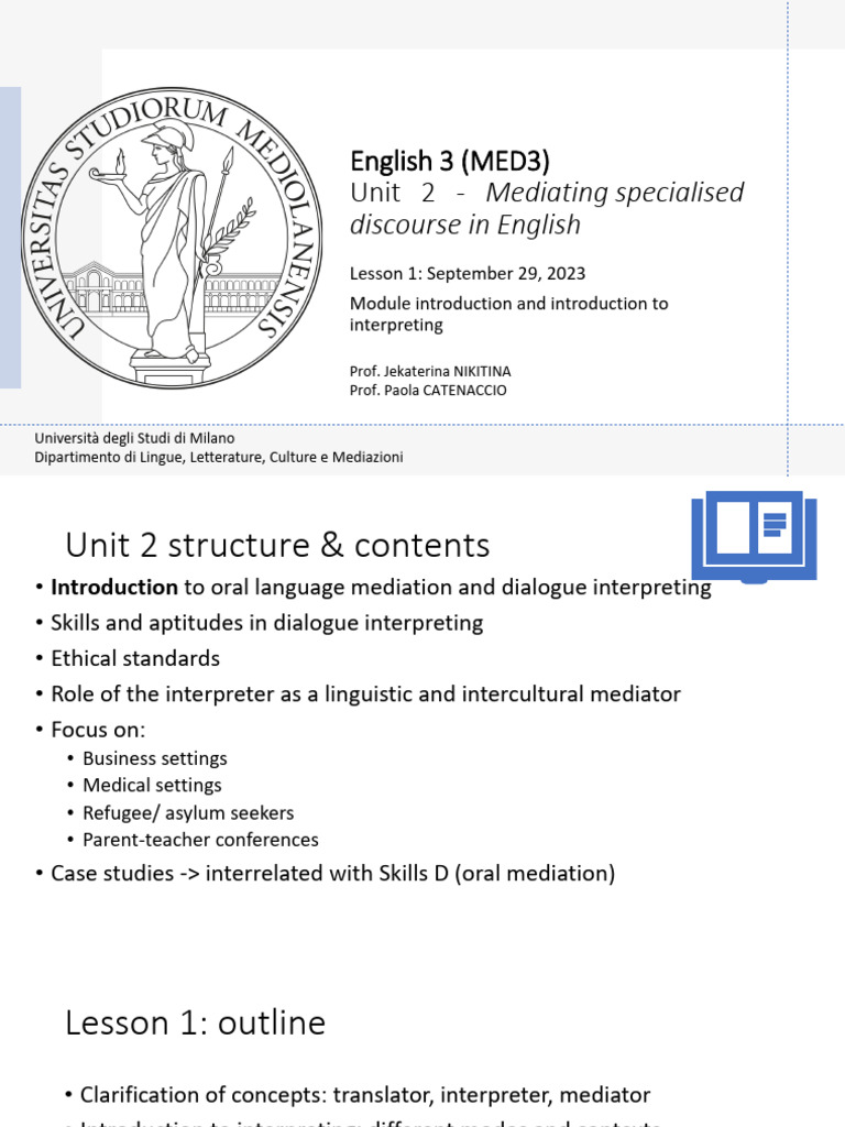 MED3 23-24 - Unit 2 - Lesson 1 - 2023.09.29 | PDF | Language ...