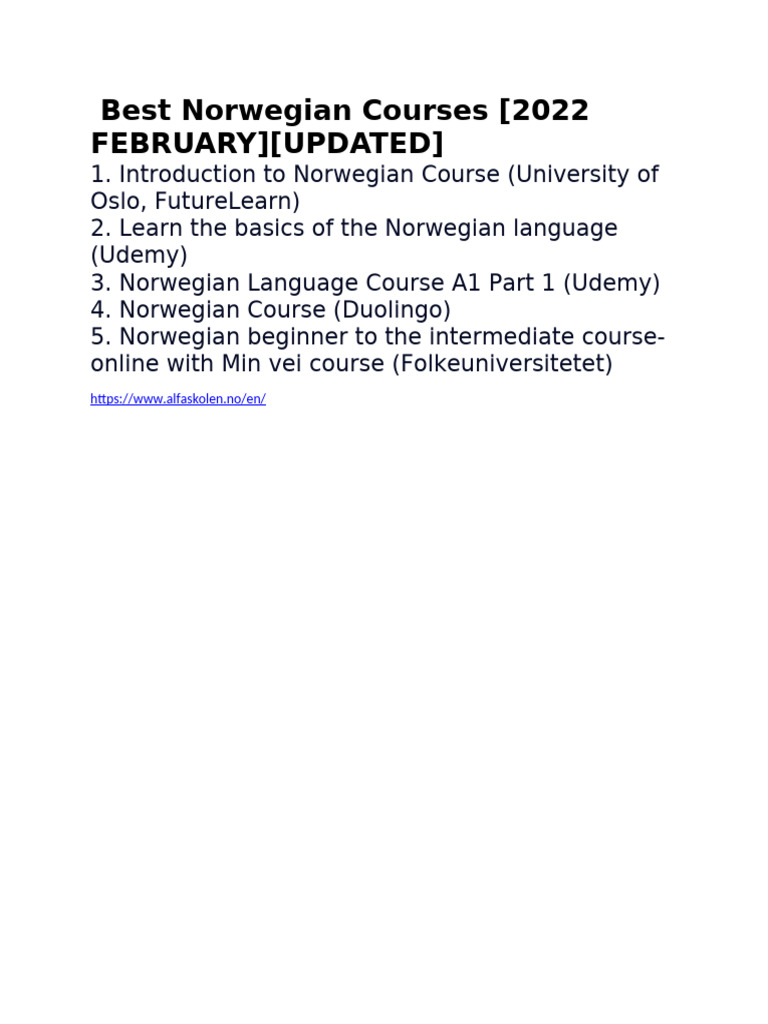 Best Norwegian Courses | PDF