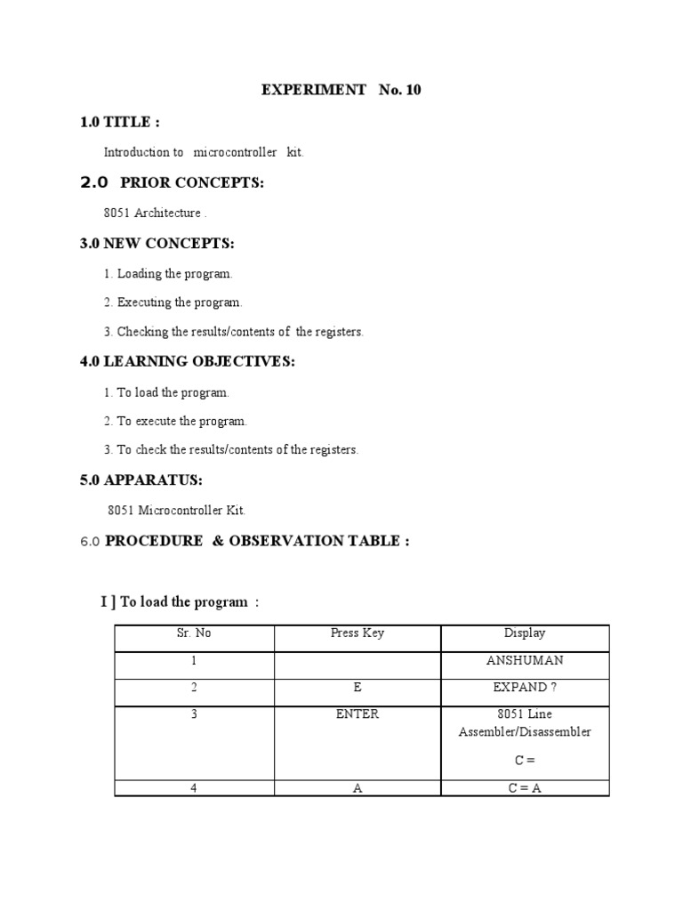 8051 Microcontroller Kit Guide | PDF