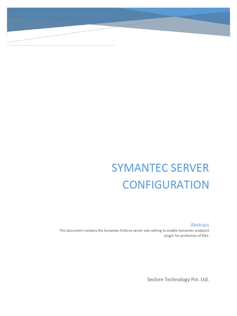 Symantec Server Configuration Guide | PDF | User (Computing) | Password