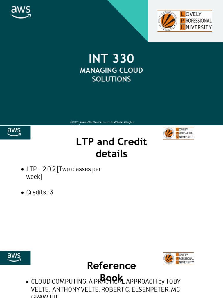 AWS Cloud Solutions Course Overview | PDF | Amazon Web Services | Cloud ...