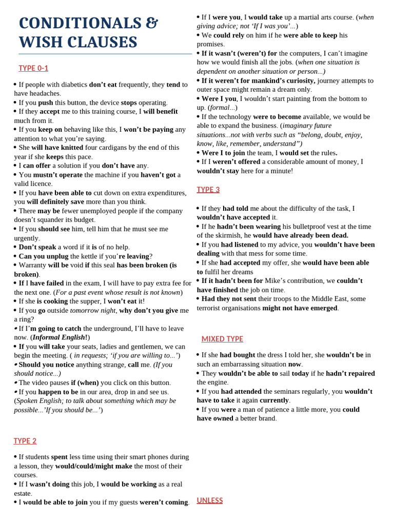CONDITIONALS (2) | PDF