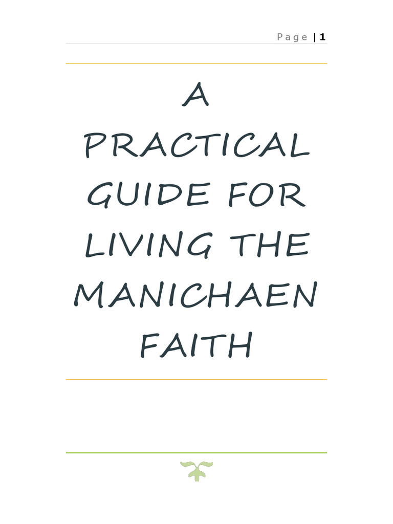 A Practical Guide For Living The Manichaen FAITH | PDF | Prayer | Faith