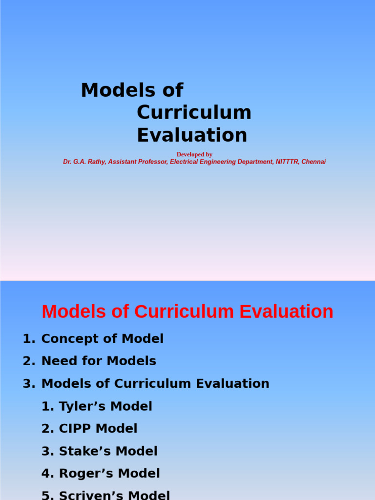 Scriven's Curriculum Evaluation Model | PDF | Conceptual Model | Evaluation