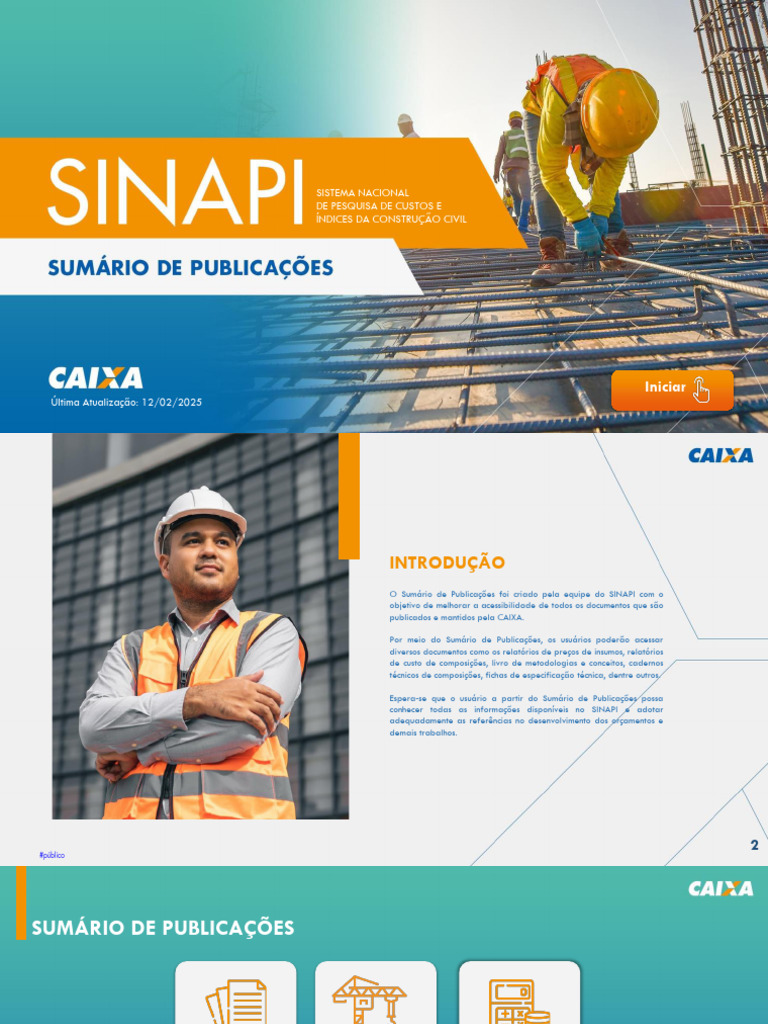 Sumário de Publicações do SINAPI | PDF | Argamassa (alvenaria ...